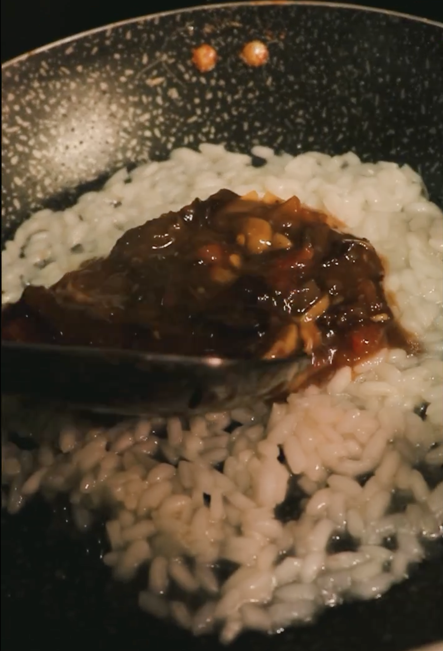 Risoto em preparação